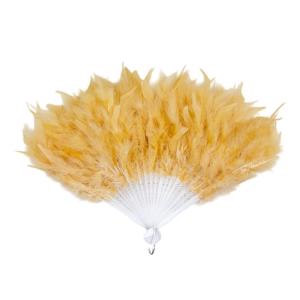 ABANICO DE PLUMAS CREMA