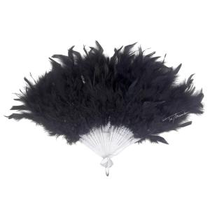 ABANICO DE PLUMAS NEGRO