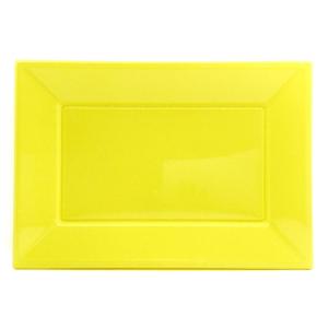 BANDEJA PLASTICO AMARILLO 33 X 23 CM X 3 U