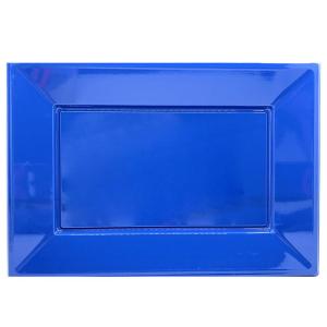 BANDEJA PLASTICO AZUL  33 X 23 CM X 3 U