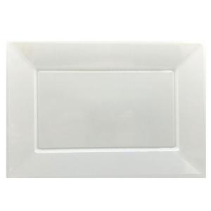 BANDEJA PLASTICO BLANCO  33 X 23 CM X 3 U