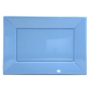 BANDEJA PLASTICO CELESTE 33 X 23 CM X 3 U