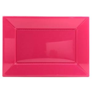 BANDEJA PLASTICO FUCSIA 33 X 23 CM X 3 U