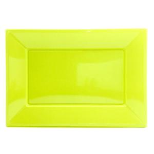 BANDEJA PLASTICO VERDE MANZANA 33 X 23 CM X 3 U