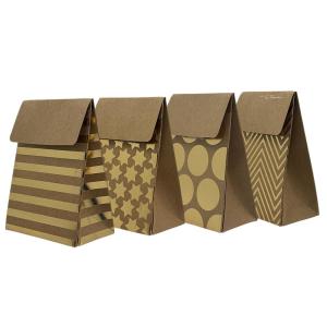 BOLSA PAPEL KRAFT SOLAPA X 2 - 11X8X4,5CM CON CIRCULOS