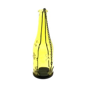 BOTELLA PORTA VELA 22 X 7,5 CM AMARILLO