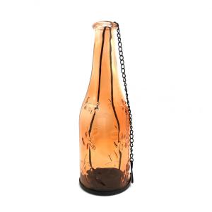 BOTELLA PORTA VELA 22 X 7,5 CM NARANJA