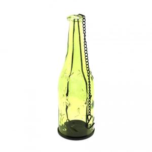 BOTELLA PORTA VELA 22 X 7,5 CM VERDE