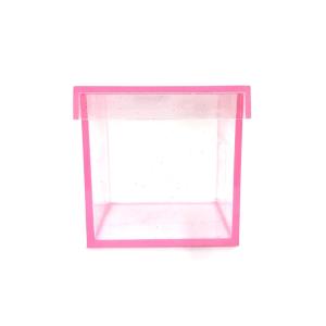 CAJA ACRILICO ROSADO 4 X 4 X 4.20
