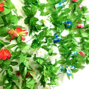 COLLAR HAWAIANO FLORES Y HOJAS 90CM