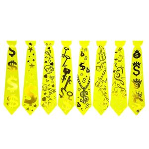 CORBATA FLUO AMARILLO CON DISEÑO