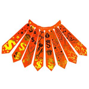 CORBATA FLUO NARANJA CON DISEÑO