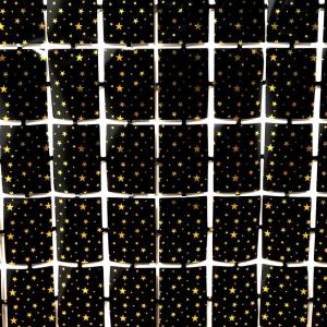 CORT. PANEL NEGRA ESTRELLAS DORADAS