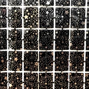 CORT. PANEL NEGRA ESTRELLAS PLATA