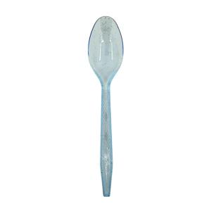 CUCHARA CON GLITTER AZUL 15 CM X 20 UN