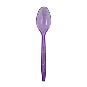 CUCHARA CON GLITTER VIOLETA 15 CM X 20 UN