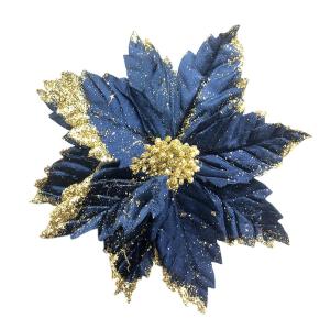 FLOR AZUL C/GLITTER 22CM