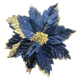 FLOR AZUL C/GLITTER 26 CM