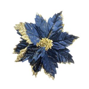FLOR AZUL CON GLITTER 14CM