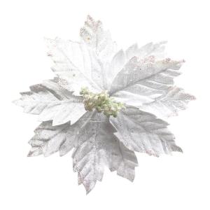 FLOR BLANCA C/GLITTER 22CM