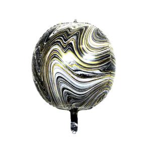 GLOBO 4D MARBELED 22" 56 CM -NEGRO