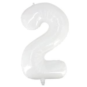 GLOBO BLANCO 100CM NUMERO 2