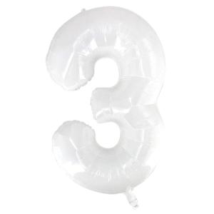 GLOBO BLANCO 100CM NUMERO 3