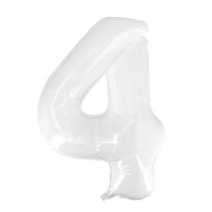 GLOBO BLANCO 100CM NUMERO 4