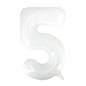GLOBO BLANCO 100CM NUMERO 5