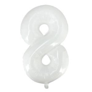 GLOBO BLANCO 100CM NUMERO 8