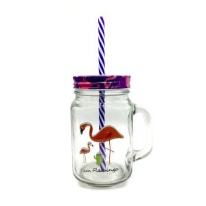 JARRA MASON FLAMINGO 450 ML *VIOLETA*