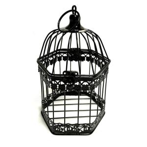 JAULA HEXAGONAL 18,5x12,5CM NEGRO