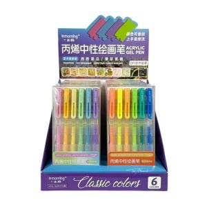 LAPICERA GEL ACRILICO COLORES PASTELES X 6 UN