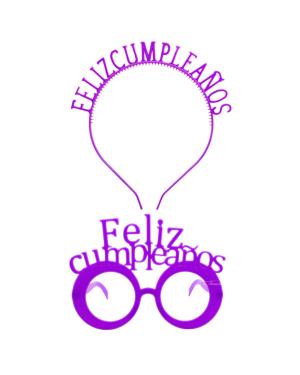 LENTE Y VINCHA F.CUMPLEAÑOS VIOLETA