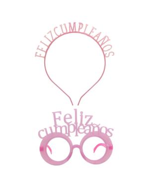 LENTE Y VINCHA F.CUMP NEON ROSADO