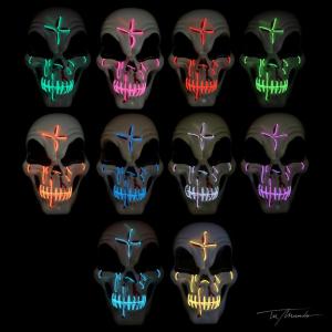 MASC. CALAVERA LED C/CRUZ