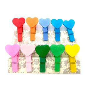 MINI PALILLOS CORAZON MULTICOLOR X 10