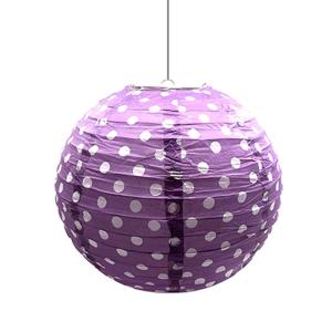 PANTALLA DE PAPEL CON LUNARES 40CM LILA