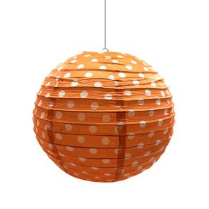 PANTALLA DE PAPEL CON LUNARES 40CM NARANJA