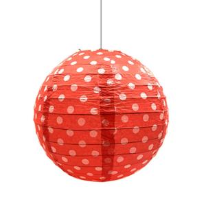 PANTALLA DE PAPEL CON LUNARES 40CM ROJO