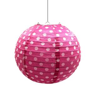 PANTALLA DE PAPEL CON LUNARES 40CM ROSADO