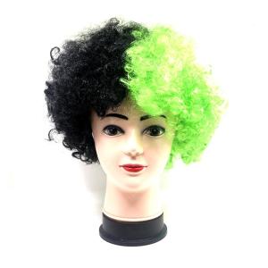 PELUCA AFRO BICOLOR-VERDE Y NEGRO
