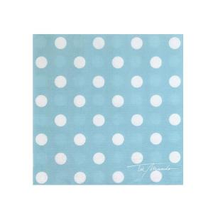 SERV. TURQUESA LUNARES BLANCOS X20U