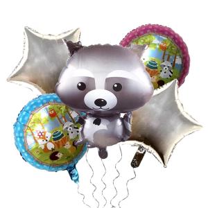 SET ANIMALES DEL BOSQUE MAPACHE  X 5