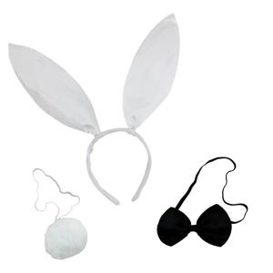 SET CONEJITA VINCHA, RABO Y MOÑO BL