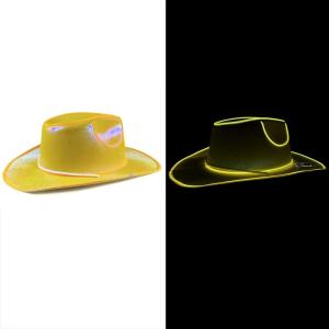 SOMBRERO COWBOY CON LUZ LED AMARILLO