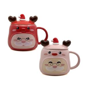TAZA ROSA PAPA NOEL C/BIGOTE
