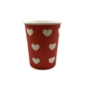 VASO   CON CORAZONES BLANCOS  X 10 U